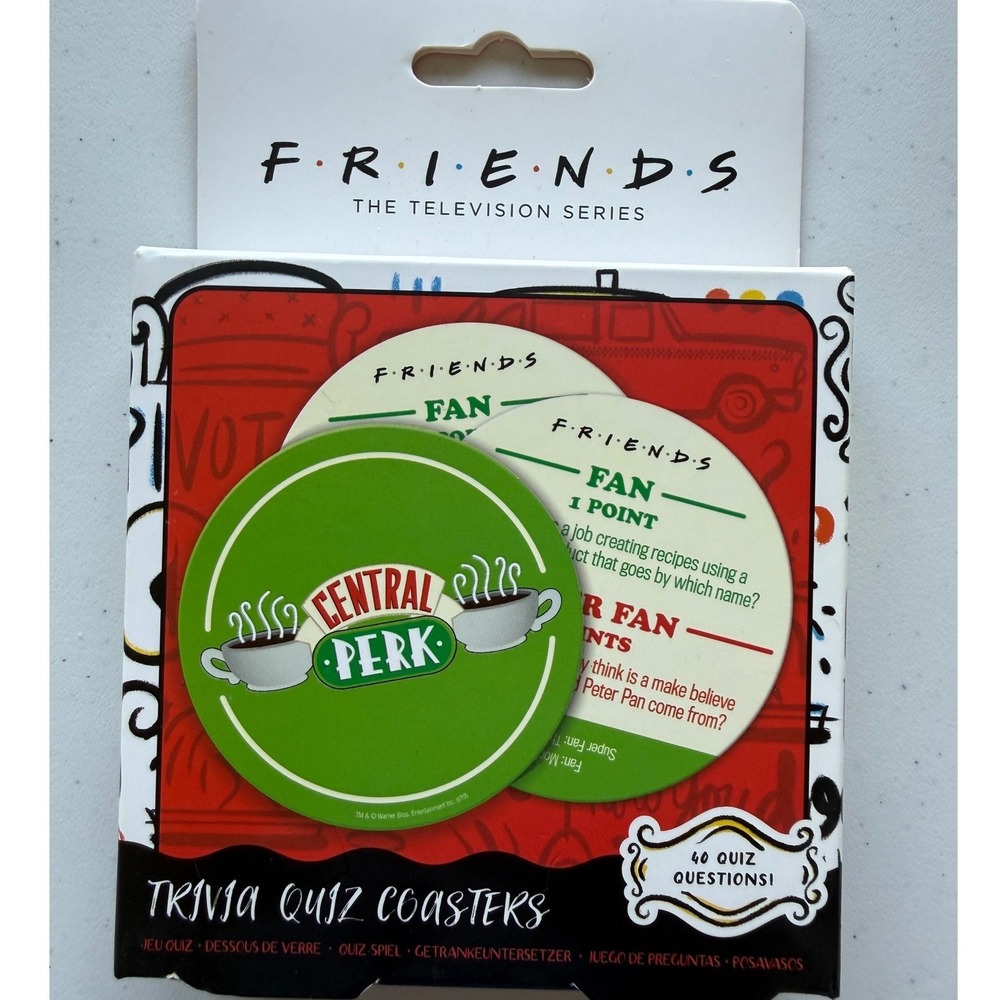 Friends Television Series Central Perk Coasters Trivia Questions Novelty Gift